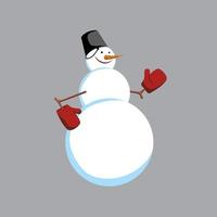 Snowman on gray background