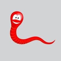 gusano sonriente o serpiente vector