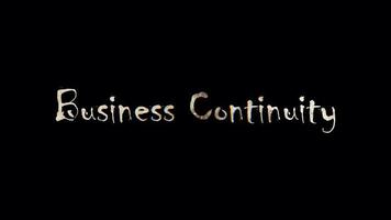 Burn text of Business Continuity word animation video