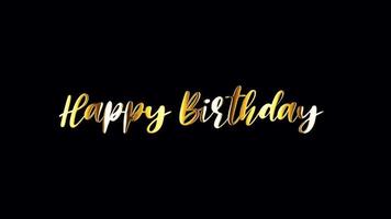 Happy Birthday golden text with light motion animation video