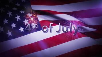 4th July USA Independance Day cinematic title flag