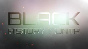 sfondo del titolo di saluto cinematografico di parola del mese di storia nera video