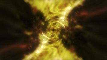 abstracte gloed goud energie wolk hyperspace tunnel video