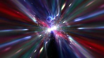 Hyper space warp with burst flare light video