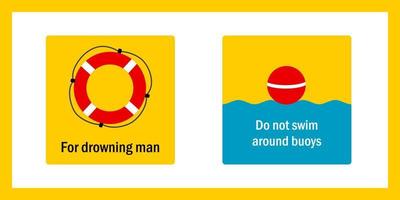 Lifebuoy Signs And sign of buoy for which you can not swim vector