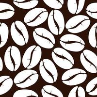 white coffee beans on brown background. seamless pattern vector