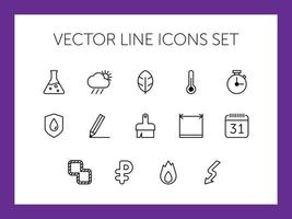 iconos de línea redondeada vectorial vector