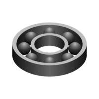 round grey bearing in isometric view. Isolated. Vector illustration