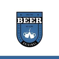 Blue Beer label for original beer vector