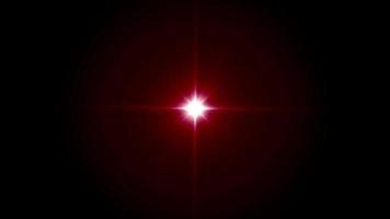 chiarore realistico della lente della luce rossa su sfondo nero. video