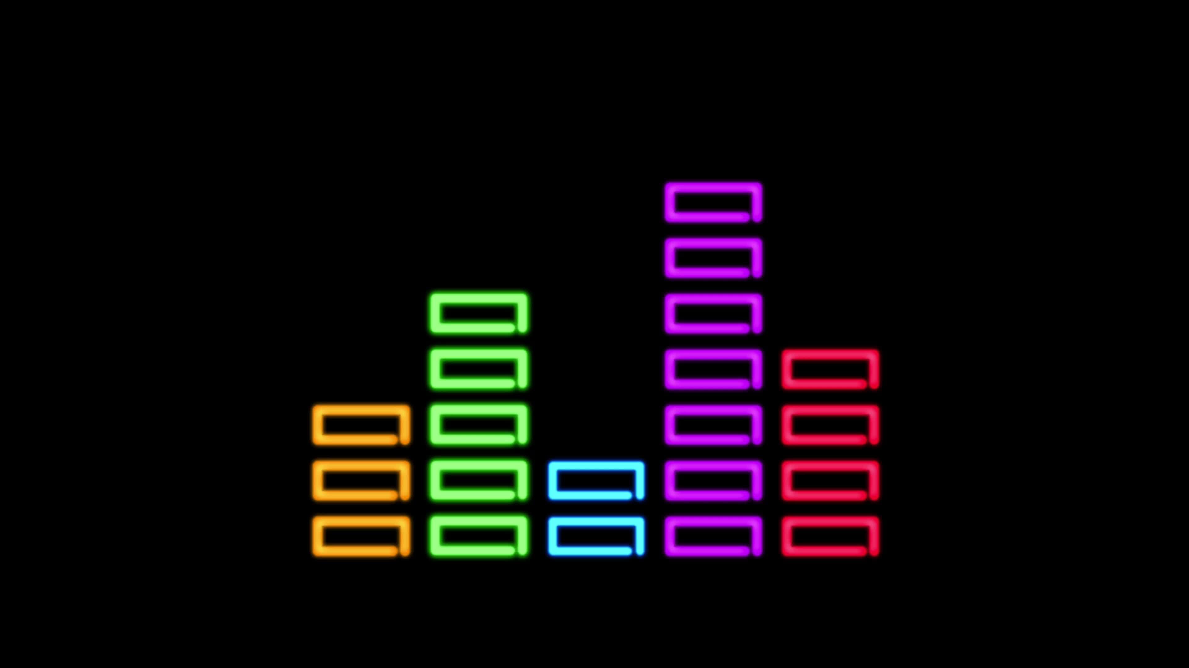 Animation neon light sound effect isolate on green background. 7650623