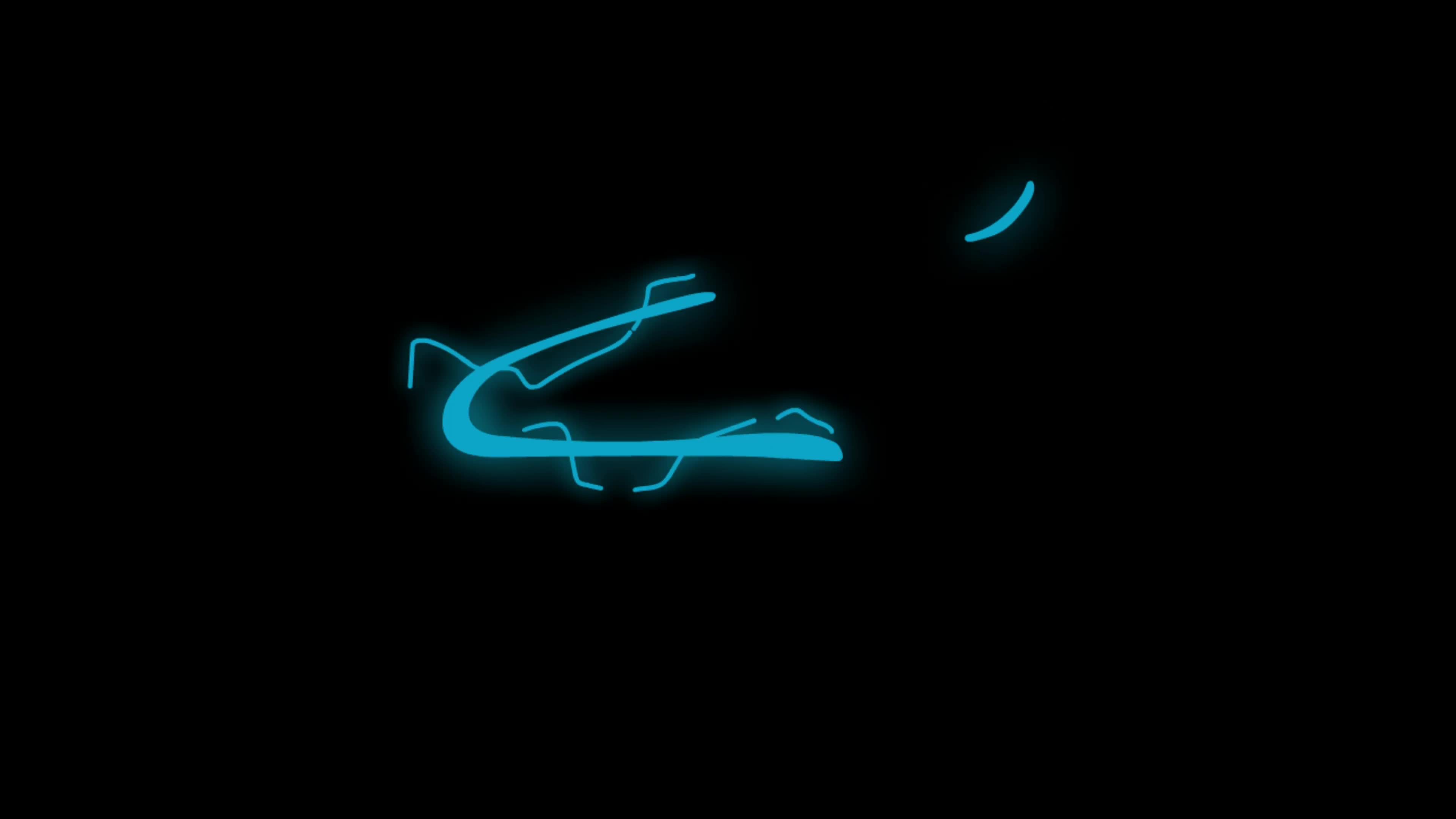 Animation blue neon light speed line effect on black background