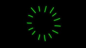 animatie groen neonlicht snelheidslijneffect op zwarte achtergrond. video