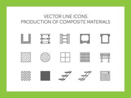 Vector icons of composite materials