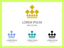 Crown of squares in different colors vector