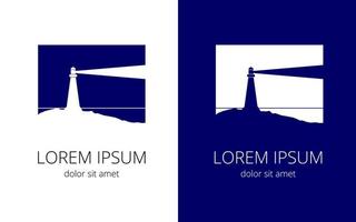 Lighthouse in blue white color vector
