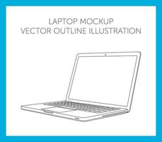 Laptop mockup vector outline illustration