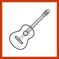 símbolo de instrumento de música de vector de guitarra acústica clásica