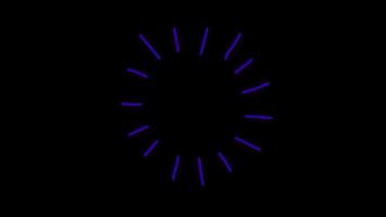 efecto de línea de velocidad de luz de neón azul de animación sobre fondo negro. video