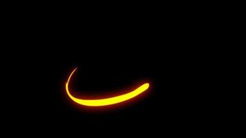 animazione effetto linea di velocità della luce al neon giallo su sfondo nero. video