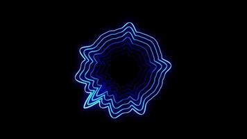 animazione blu nois onda isolare su sfondo nero. video