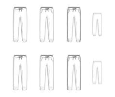 conjunto de pantalones de chándal deportivos. ilustración vectorial