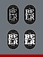 labels for dark, light, live, original beer. set. creative writing vector