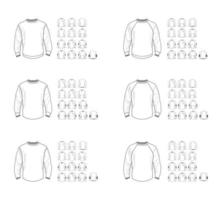 Sweatshirt template different vector models, front and back view