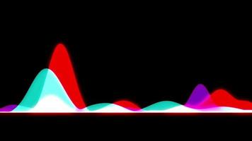 onda de ruído vermelho e azul de animação isolar em fundo preto. video
