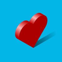 signo de vector de corazón de imagen isométrica 3d