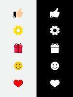 set of positive icons vector