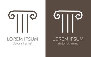 Greek column sign ancient capital emblem vector illustration