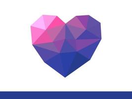 corazón morado con caras 3d vector