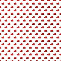 Isometric red hearts love signs seamless vector pattern