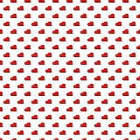 Isometric red hearts love signs seamless vector pattern