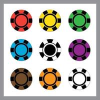 Casino chips colored vector illustration isolated