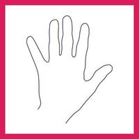 Outline hand with fingers spread out vector