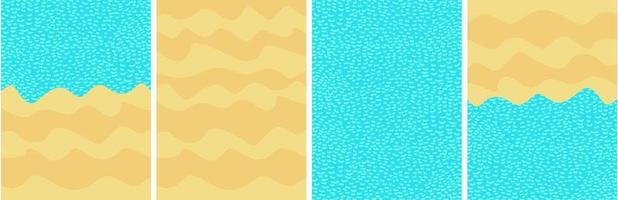 wavy beach sand and blue sea. summer background for posters. set. Wallpaper vector