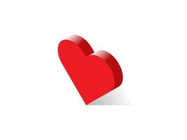 red isometric heart vector