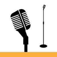 Icon microphone, illustration microphone, mic. Flat design, vector