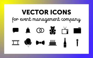 iconos para la empresa de gestión de eventos vector