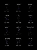 Zodiac signs in form of constellations vector