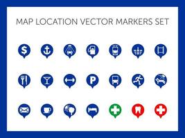 Navigation location transportation map icons set vector