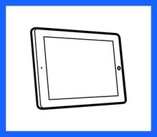 Tablet outline icon vector illustration