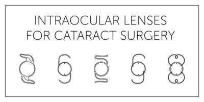 Types of intraocular lenses vector