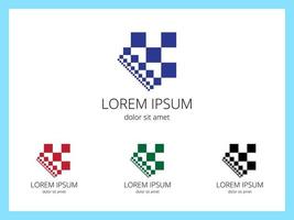 Crown of squares of different sizes for brand of company vector