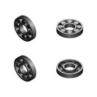 round grey Ball bearing isometry. isolated vector