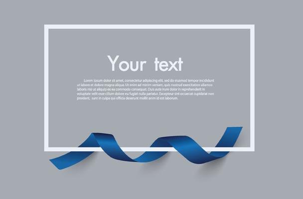 Frame and border of Blue ribbon, template elements use for aniversary card , presentation or celebrate card ,Vector design element illustration.