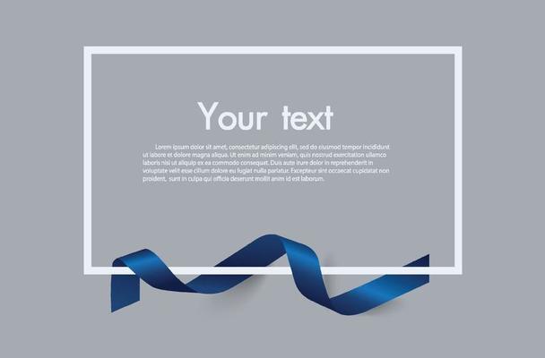 Frame and border of Blue ribbon, template elements use for aniversary card , presentation or celebrate card ,Vector design element illustration.
