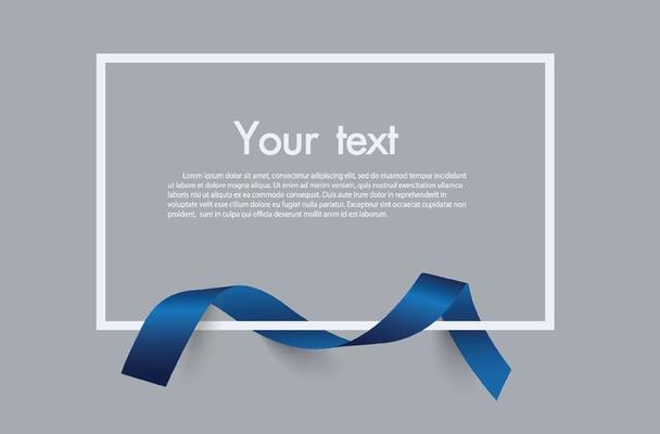 Frame and border of Blue ribbon, template elements use for aniversary card , presentation or celebrate card ,Vector design element illustration.
